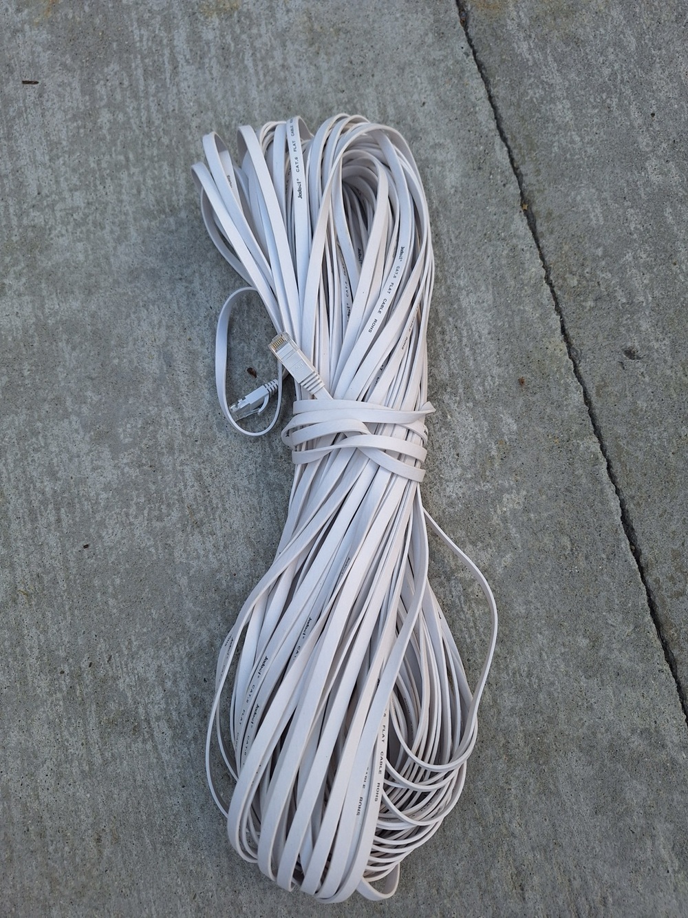 White Flat Telephone/Network Cable
